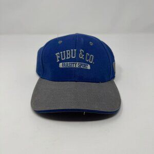 New NWT FUBU & Co. Varsity Sport Blue Logo Fitted Hat Adult S/M